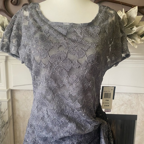 Macy’s Robbie Bee Glitter Lace Sheathe Dress, Size Small - Picture 7 of 11